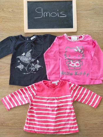 T shirts fille manches longues taille 9mois