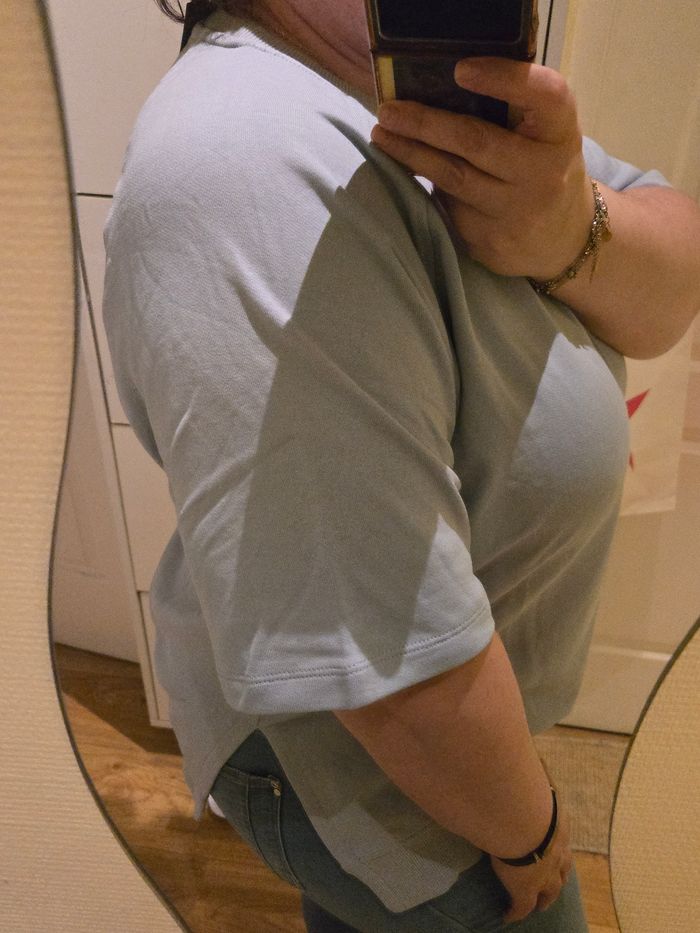 Sweat coton bleu ciel T.L 46 H&M neuf - photo numéro 10