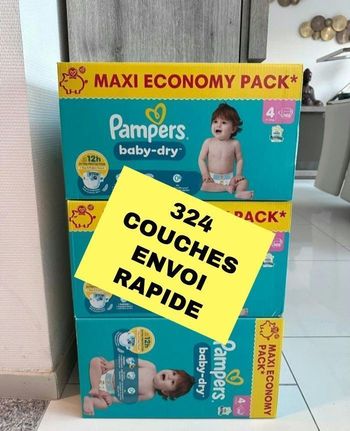 324 couches Pampers taille 4 Baby dry 9-14 kg 👍 ENVOI RAPIDE 