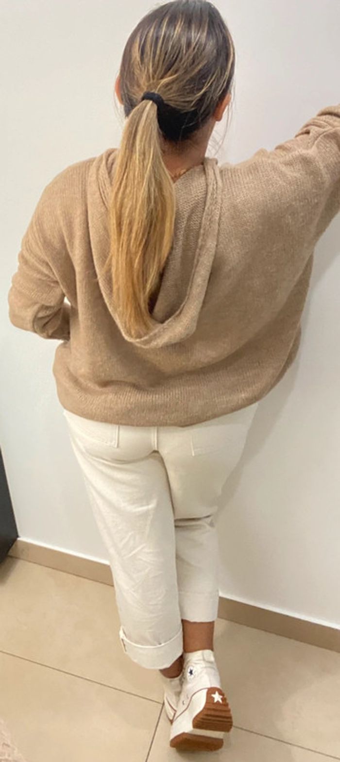 Superbe Pull A Capuche Col V Taille Unique - photo numéro 8