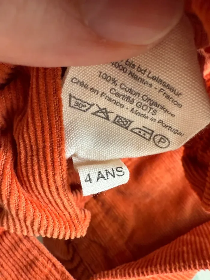 Salopette / combishort enfants velours Lililotte taille 4 ans - photo numéro 8