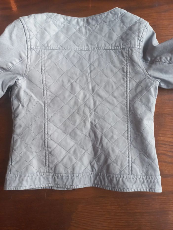 Veste cuir (simili) bleu ciel - photo numéro 2