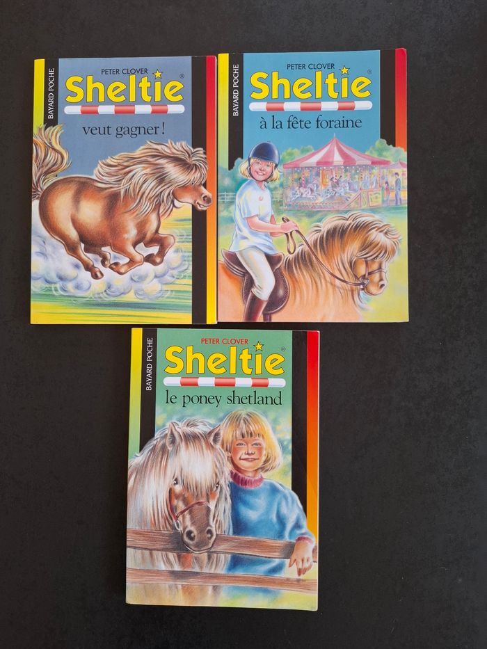 Lot de 3 livres Sheltie de Peter Clover en bon état
