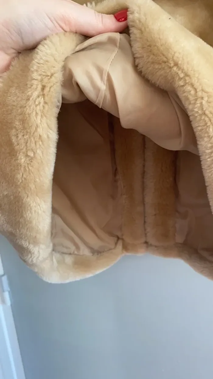 Manteau moumoute beige NAKD - photo numéro 6