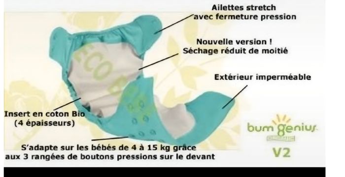 3 couches TE1 Évolutives intégrales Bumgenius + cadeau - photo numéro 5