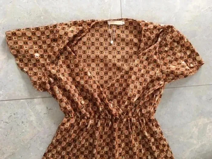 🌞 Robe longue d’été marron/doré Taille M Très bon état - photo numéro 2