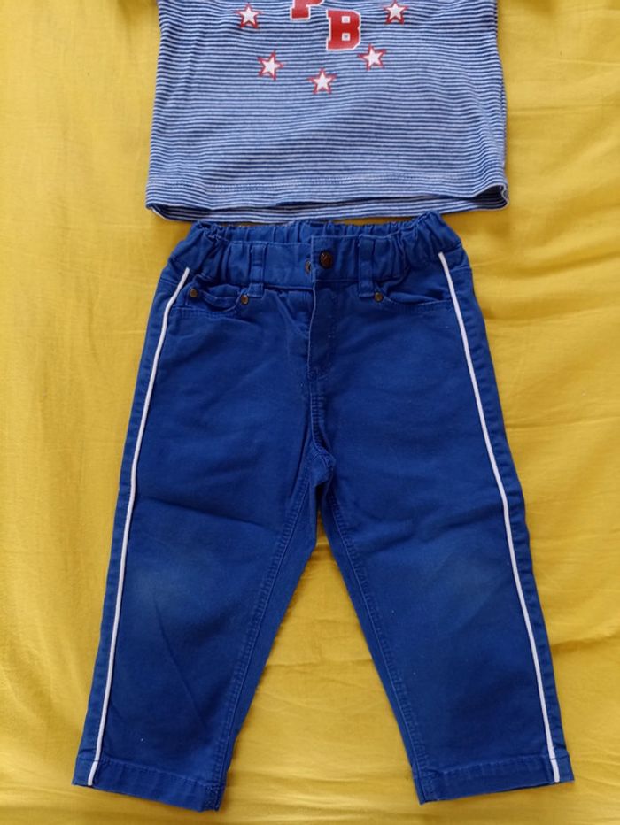 Ens 2p TS pantalon Petit Bateau 12m - photo numéro 3