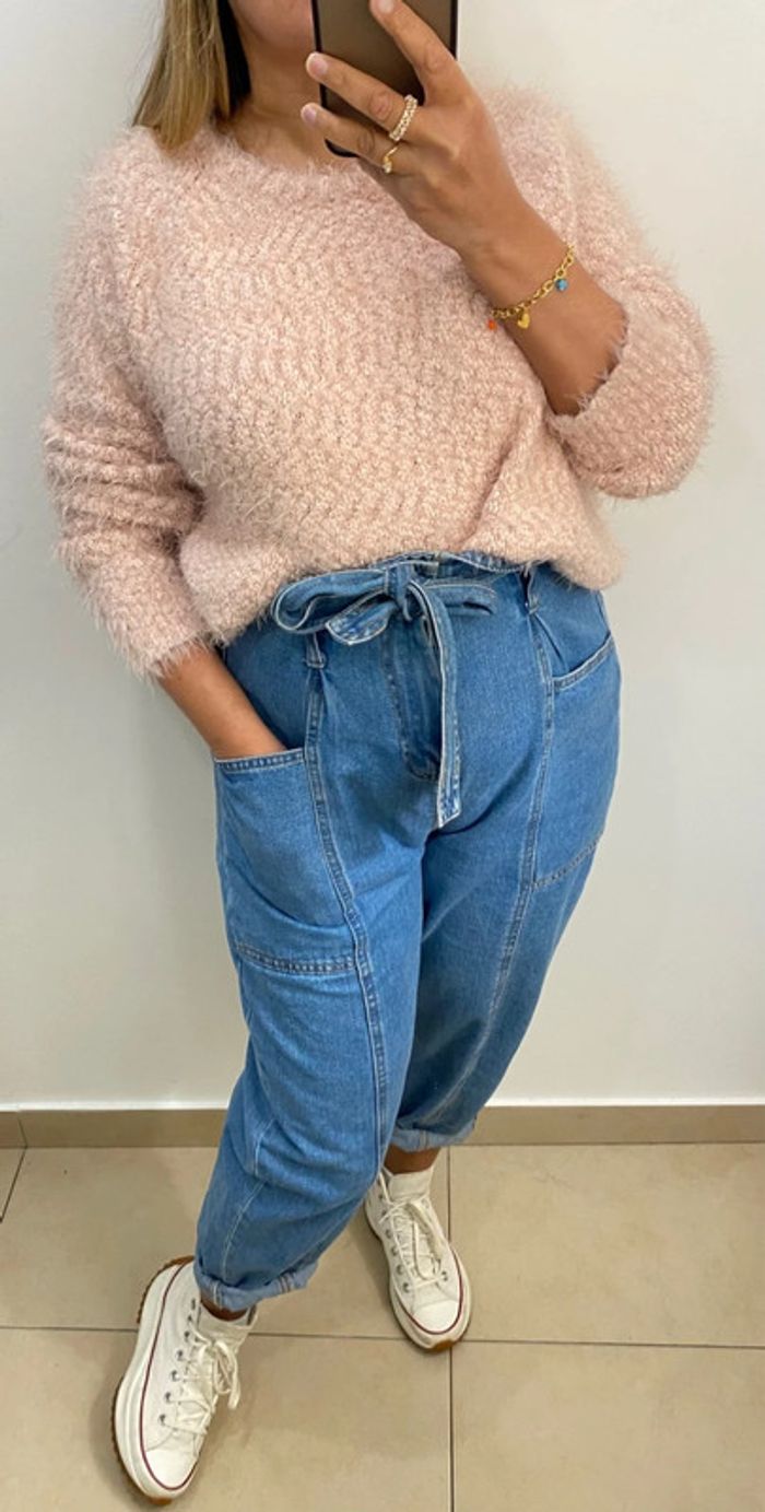 Superbe Pull Rose Duveteux Taille M - photo numéro 3