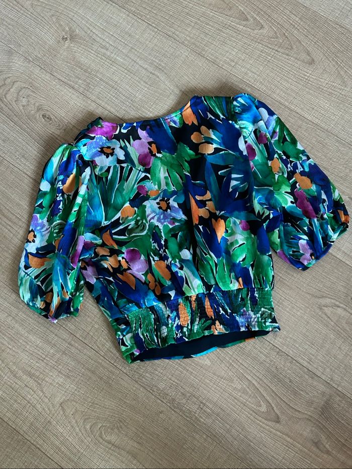 Blouse courte imprimée à manches courtes Morgan taille 34 jamais portée - photo numéro 8