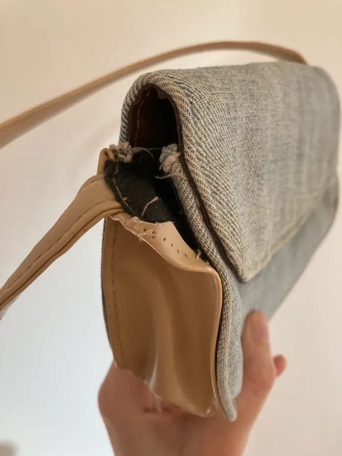 Sac à main en jean, porté épaule - photo numéro 5