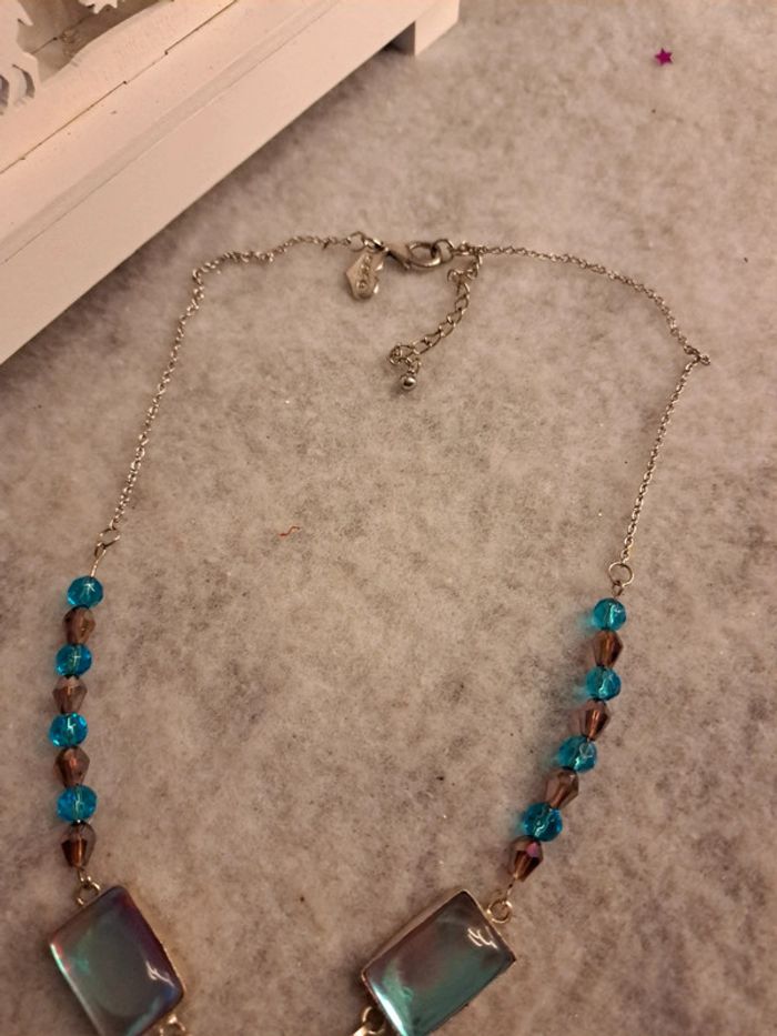 Collier strass bleu/vert - photo numéro 6