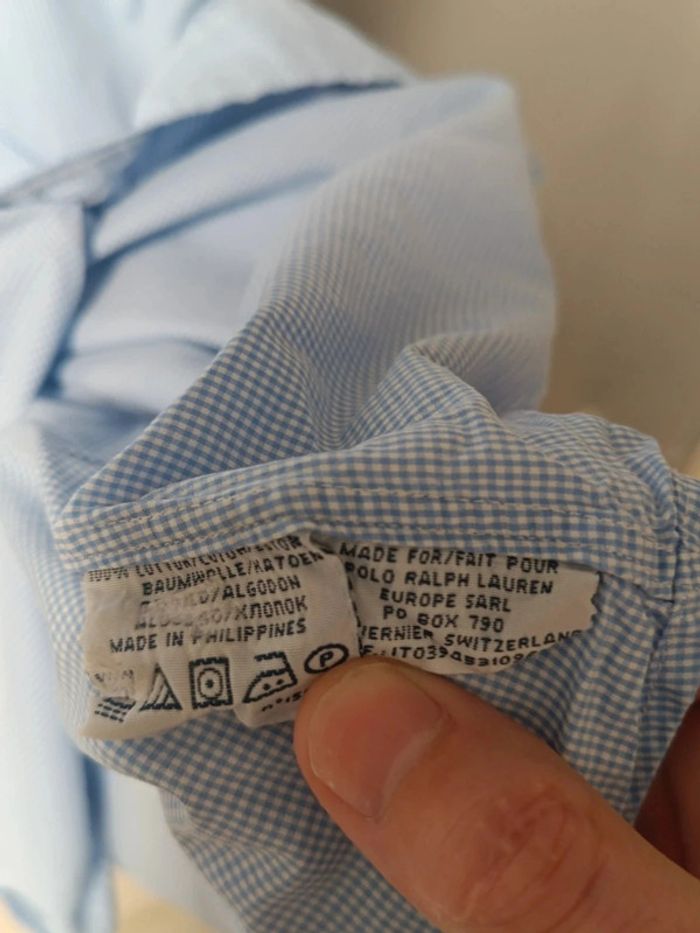 🟦 Chemise Ralph Lauren à petits carreaux – Taille L – Manches courtes (Custom Fit) - photo numéro 7