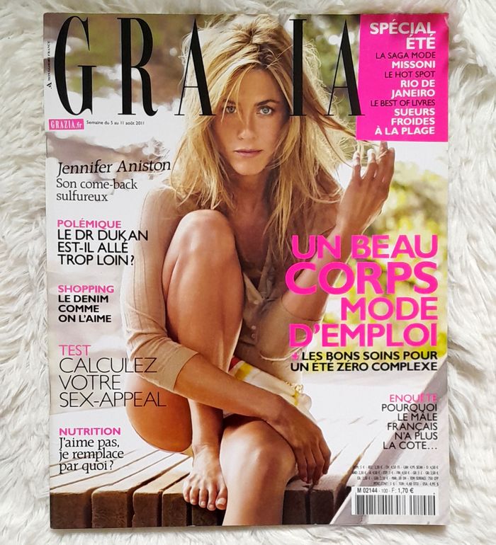 Magazine Grazia aout 2011 spécial Jennifer Aniston