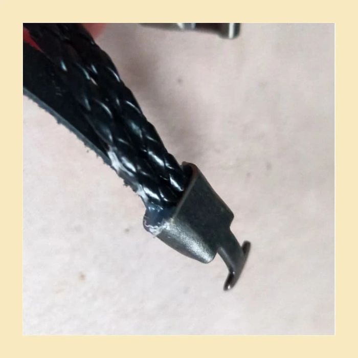 Bracelet homme cuir noir tressé – style rock avec perles métal et fermoir crochet - photo numéro 11