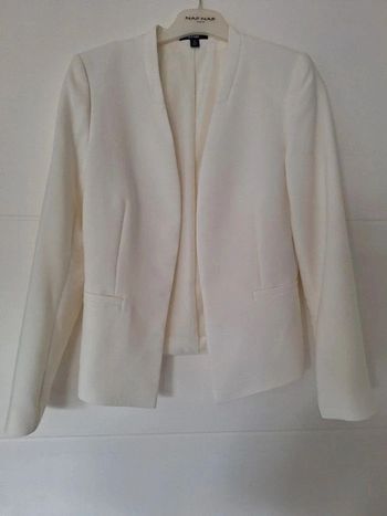 Veste courte de tailleur blanc cassé Kiabi 36