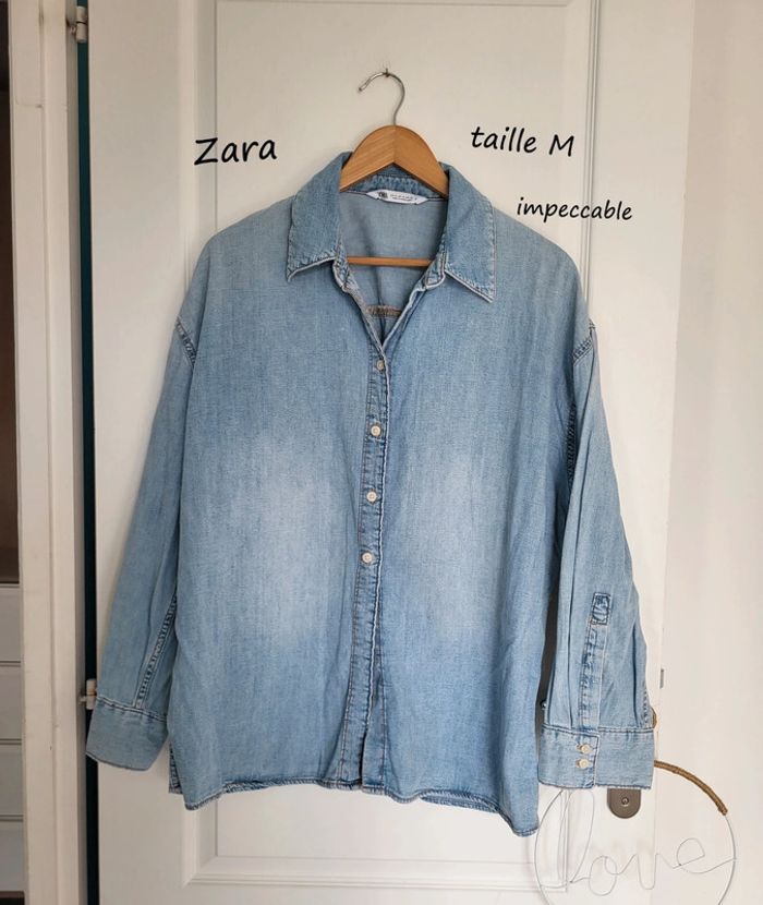 Chemise jean zara oversize taille M peut convenir à un L