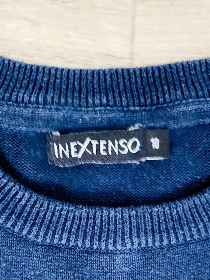 Pull garçon col rond bleu marine taille 10 ans In Extenso - photo numéro 2