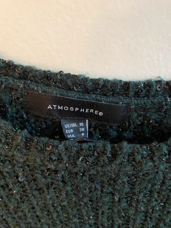 Pull vert paillettes Primark - photo numéro 3