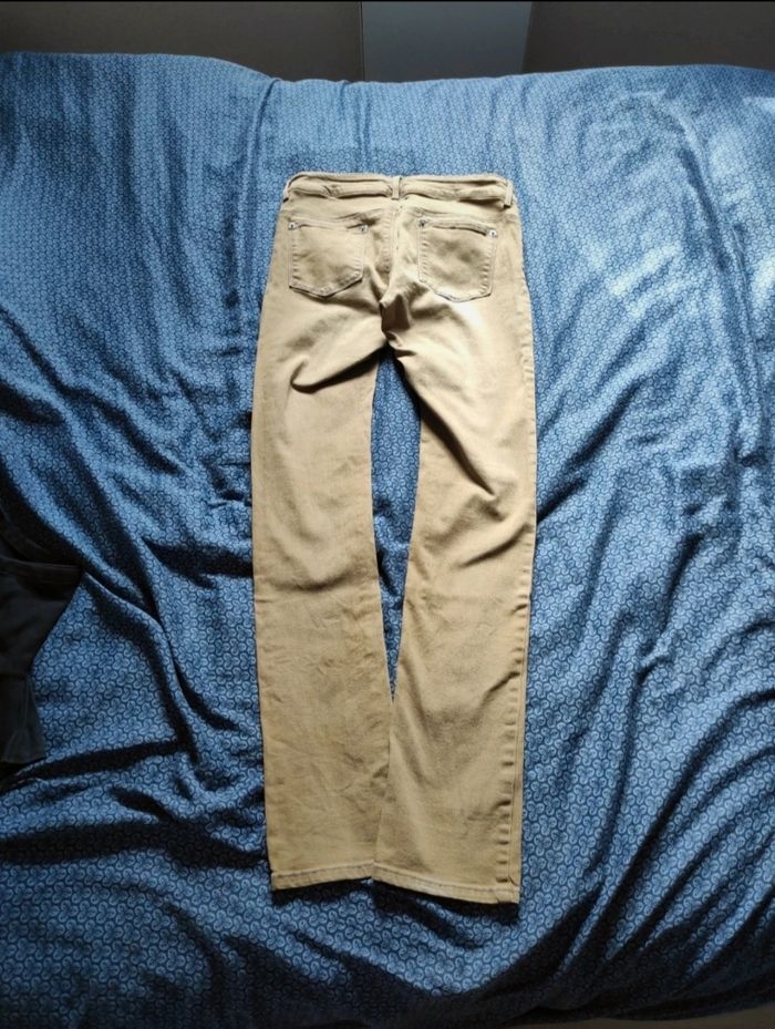 Pantalon droit marron clair jaune moutarde vraies poches - photo numéro 2