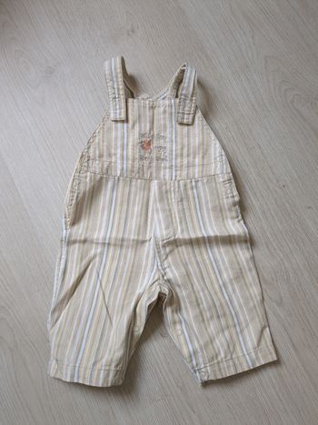 Salopette rayée jaune 6 mois
