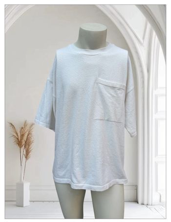 T-shirt Zara blanc style éponge - Taille XL
