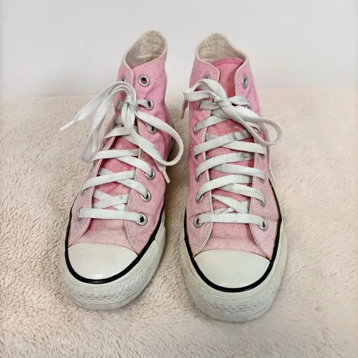 Paire de converse roses claires taille 36 - vintage - photo numéro 2