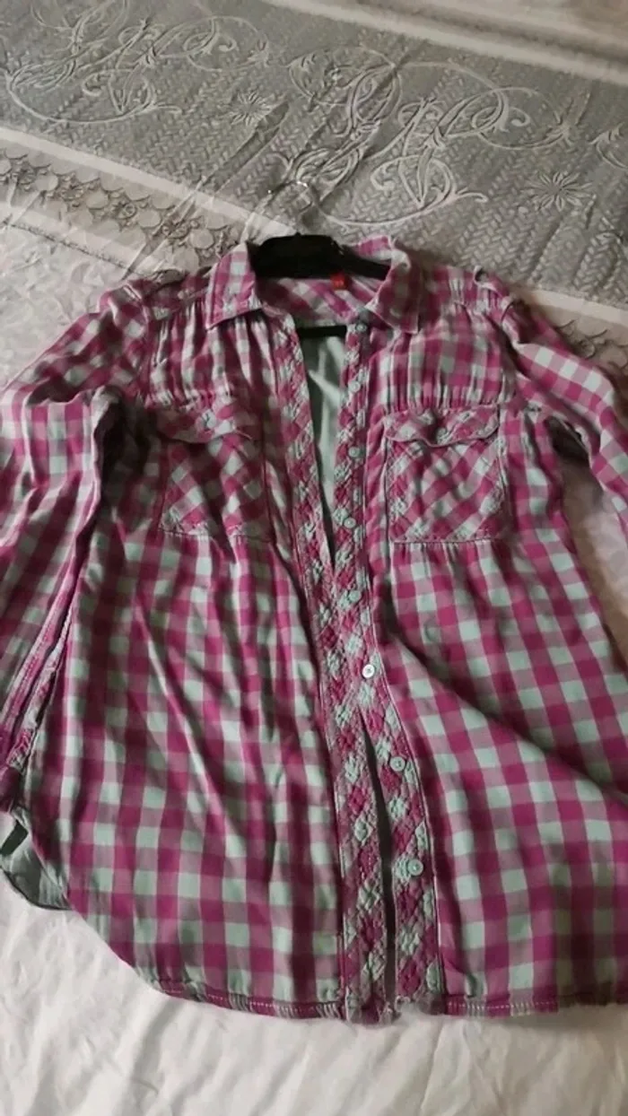Chemise roqe/bleu - photo numéro 3