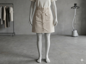 Jupe en toile beige longueur 45 cm Taille 38 3 SUISSES