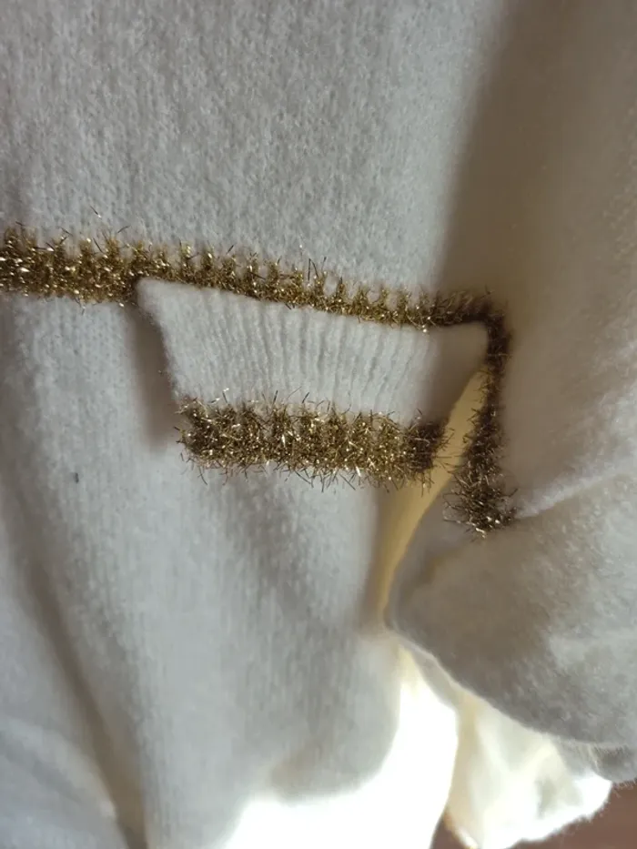 Pull beige de fête neuf TU - photo numéro 5