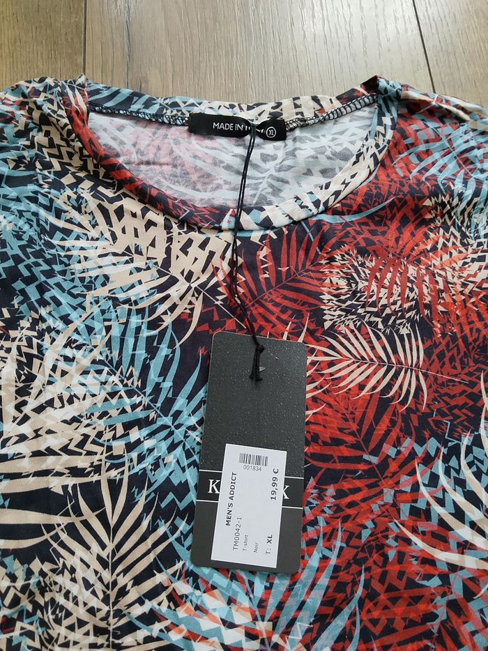 T-shirt manches courtes pour homme motifs fleurs xl MTX - photo numéro 3