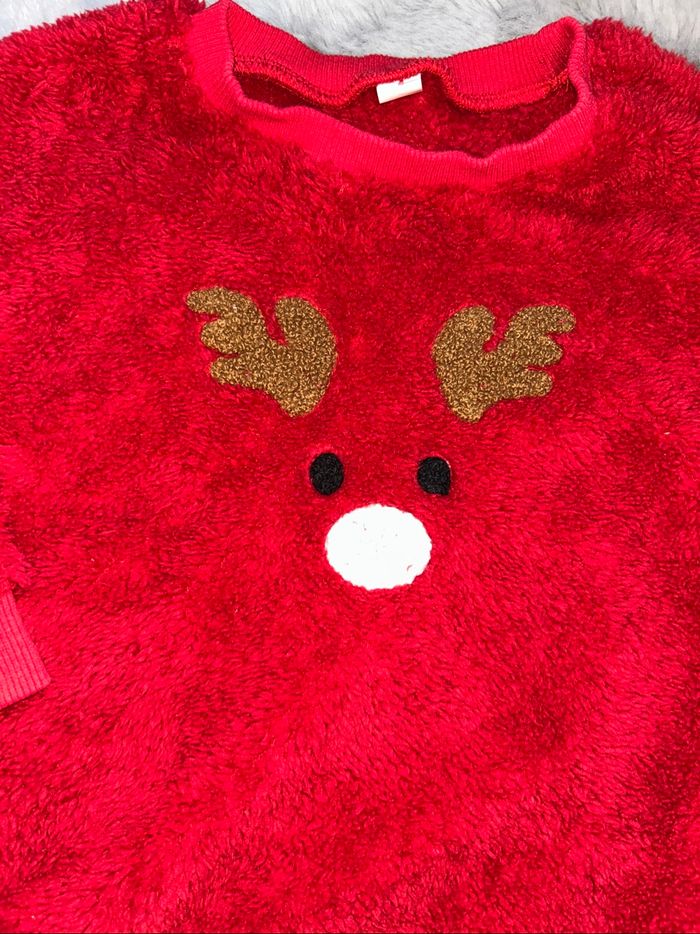 Bodies moumoute rouge  de Noël Rennes - 18/24 mois - photo numéro 2