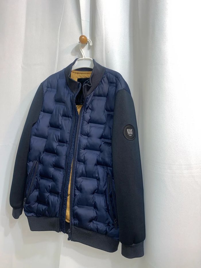 Doudoune bleu bi/matiere IKKS taille 10 ans neuve - n5m - photo numéro 2