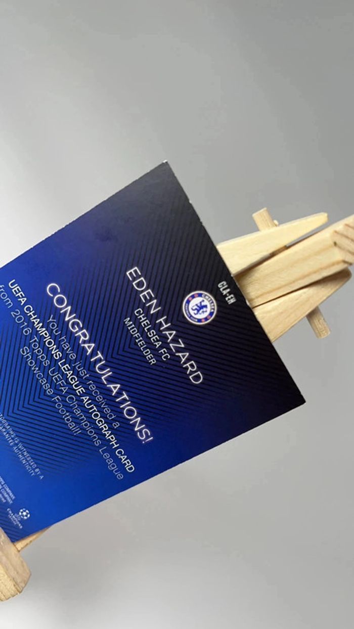 Autographe Topps Eden Hazard Chelsea Real Madrid cla-eh Champions League 2016 - photo numéro 6