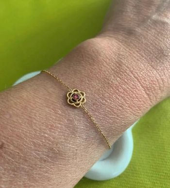 Bracelet fin bohème fleur en acier inoxydable doré