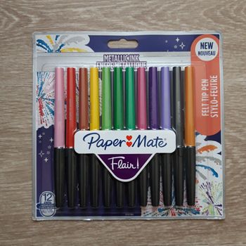 Lot de 12 stylo-feutres encre métallique Paper Mate NEUF