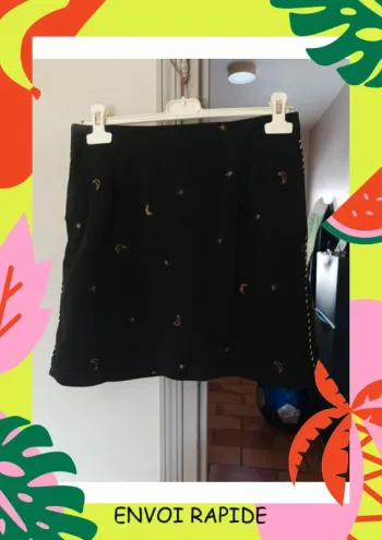Jupe noir en velours fin