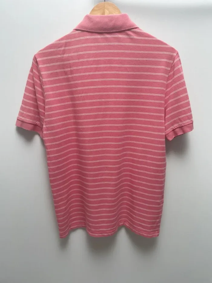 Striped pink white polo Lacoste Mens Size 4 - photo numéro 6
