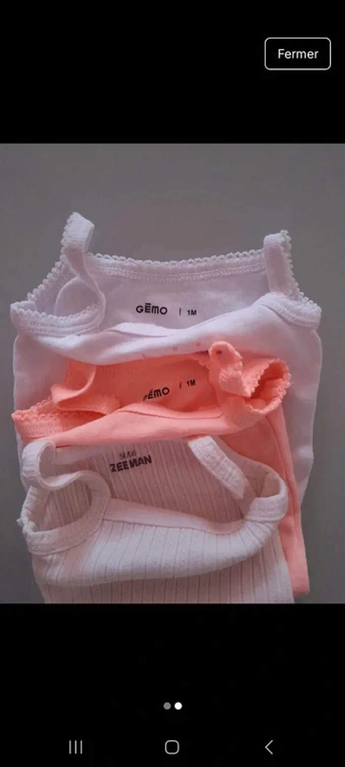 3 body fille débardeurs 1mois - photo numéro 2