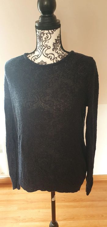 Pull orignal bleu marine et fils  doré