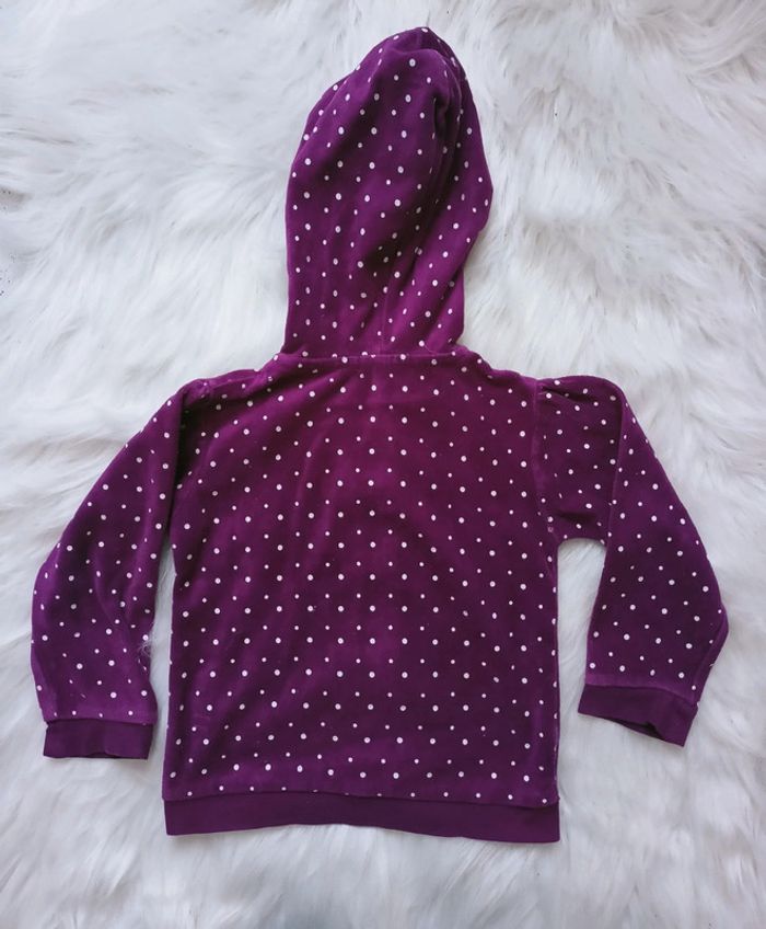 Sweat à capuche en velours prune à pois 23 mois N*020 - photo numéro 4