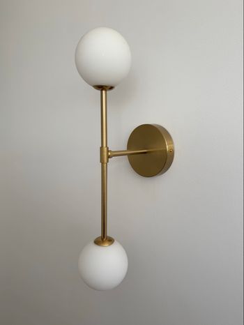 Applique murale style Art déco – double globe opalin