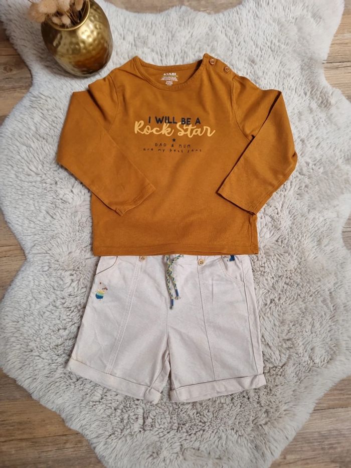 Tee-shirt + bermuda 18/24 mois