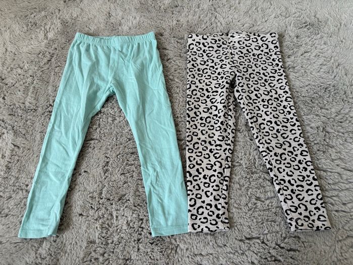 Lot 2 legging bleu et léopard