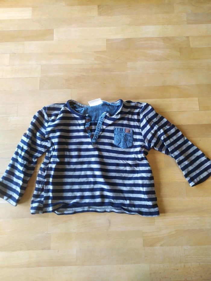 Tee shirt manches longues - type marinière