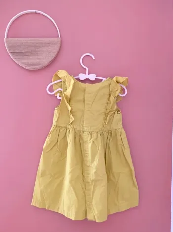 robe fille jaune à volants- kiabi- 24 mois