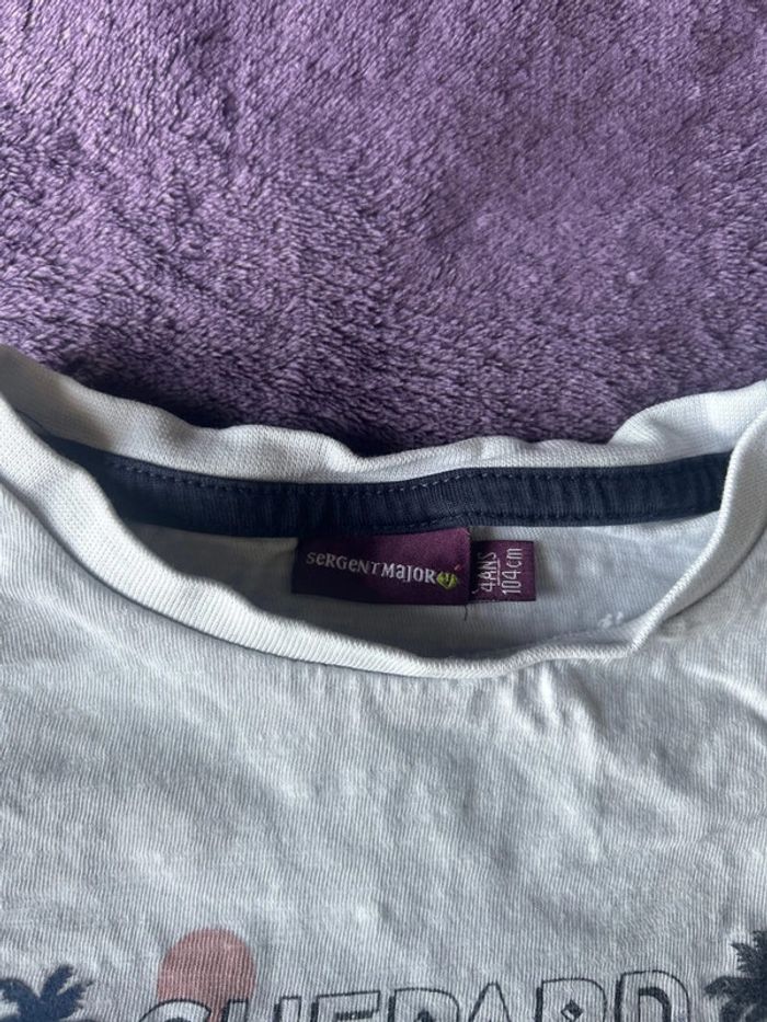 T shirt manches courtes garcon en coton motif Guépard et iguane Sergent Major taille 4 ans - photo numéro 3