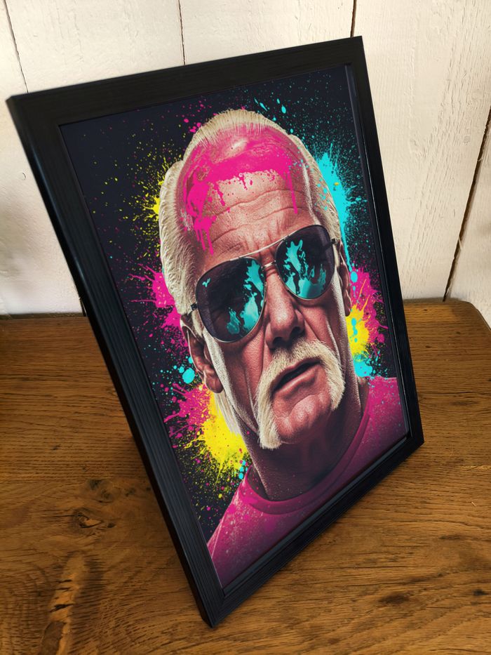 Poster Affiche A4 (21 × 29,7 cm) pop art fluo – Déco murale inspirée de l’univers catch rétro - photo numéro 2