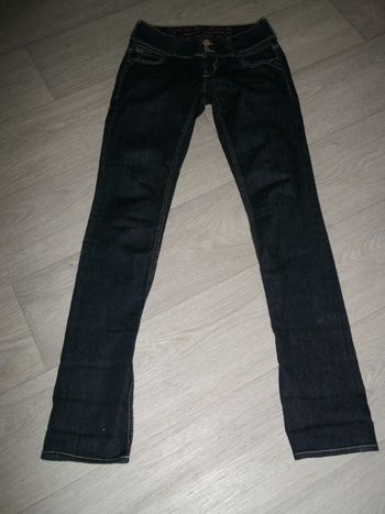 Jean LE TEMPS DES CERISES bleu foncé double boutonnage taille 34 TBE