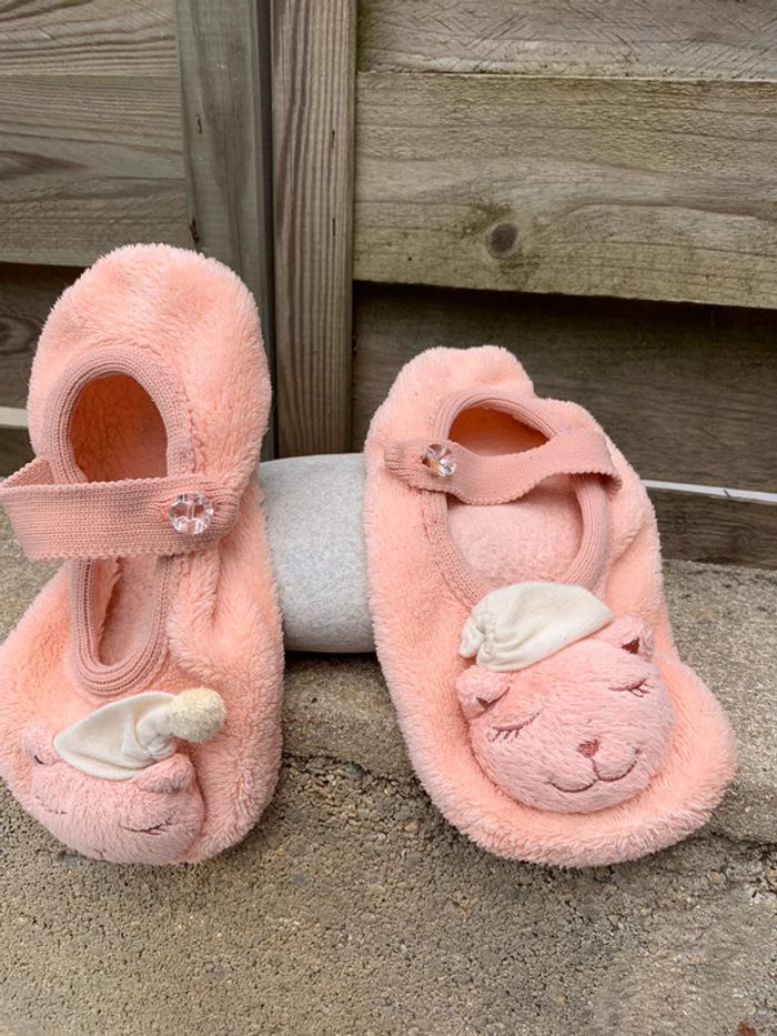 Chaussons ballerines rose/abricot pointure 36