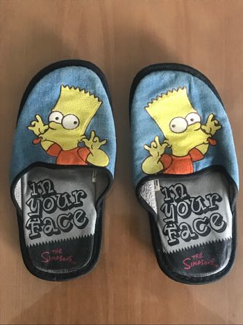 Chaussons mules enfant bleu Bart Simpson Pointure 34